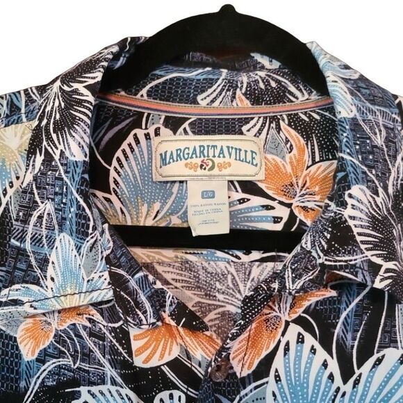 Mens Margaritaville Floral Shirt Mens Large short sleeve button up - Sz Large bu - Picture 3 of 4